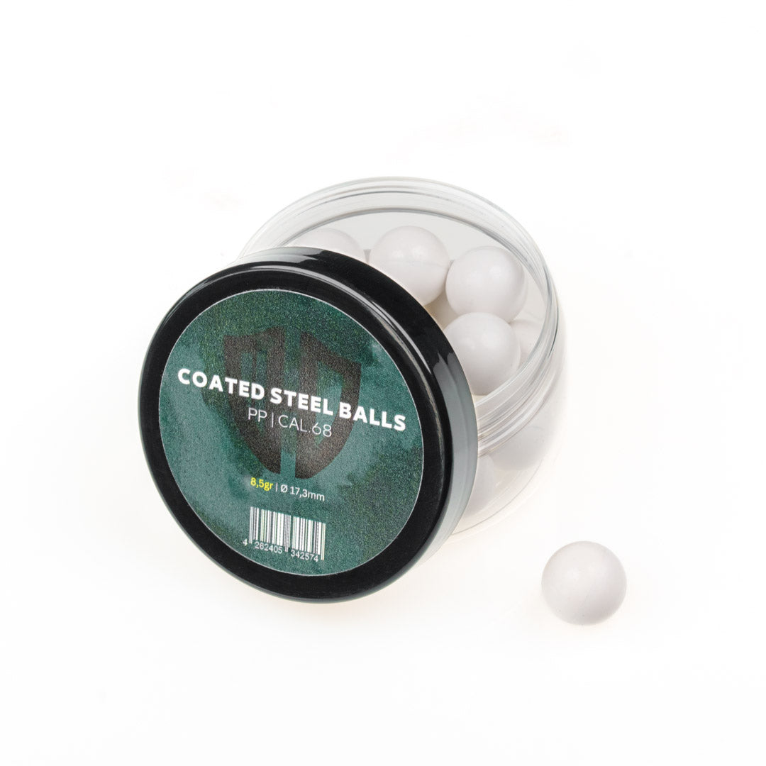 COATED STEEL BALLS | PP | 8,5gr. | Stahlkern mit Kunststoffmantel | 17,3mm | HDR68 | HDS68 | HDX68 | HDB68 | Pistelle X-68 | TC 68 | Cal.68
