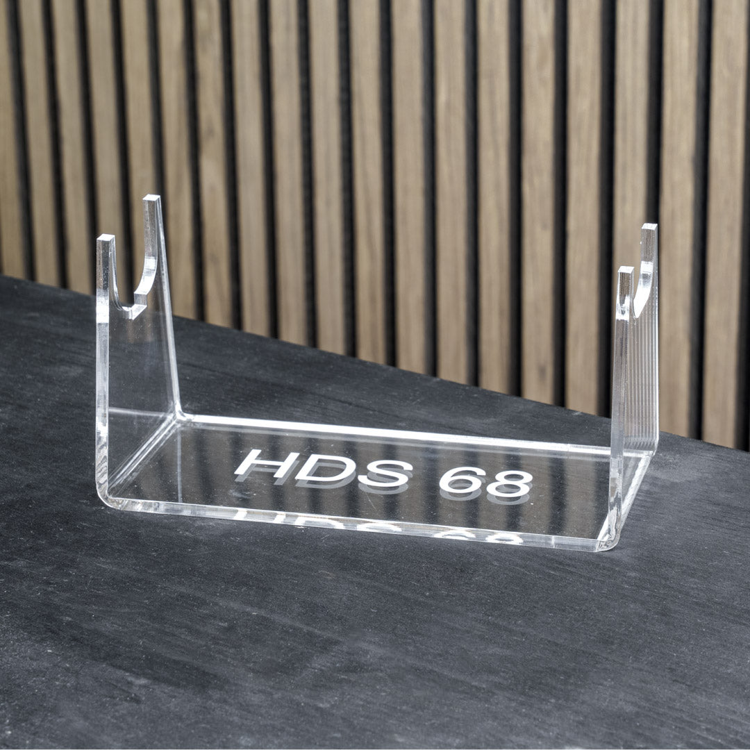 PLEXIGLAS® Tischständer für HDS68 | TS68 | stilvolles Design mit gelasertem Homedefence-Logo