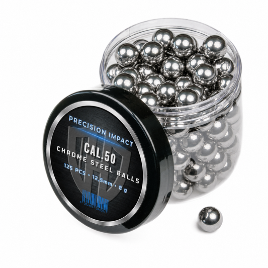 125x CHROM STEEL BALLS CAL.50 | PRECISION IMPACT | HDR50 | HDP50 | 8g
