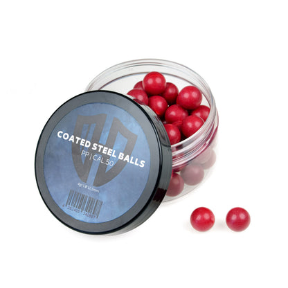 50x COATED STEEL BALLS | PP  | 4gr. | Stahlkern mit Kunststoffmantel | 12,5mm | HDR50 | HDP50 | ALFA 1.50 | AEA Challenger | kompatibel mit Vesta PDW | Cal.50
