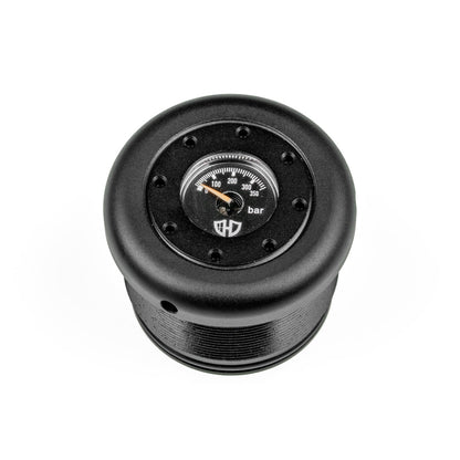 Tankdeckel inkl. Manometer | 350 Bar | ALU CNC | Schwarz eloxiert | AEA HP MAX 1 & 2 | MEGALODON
