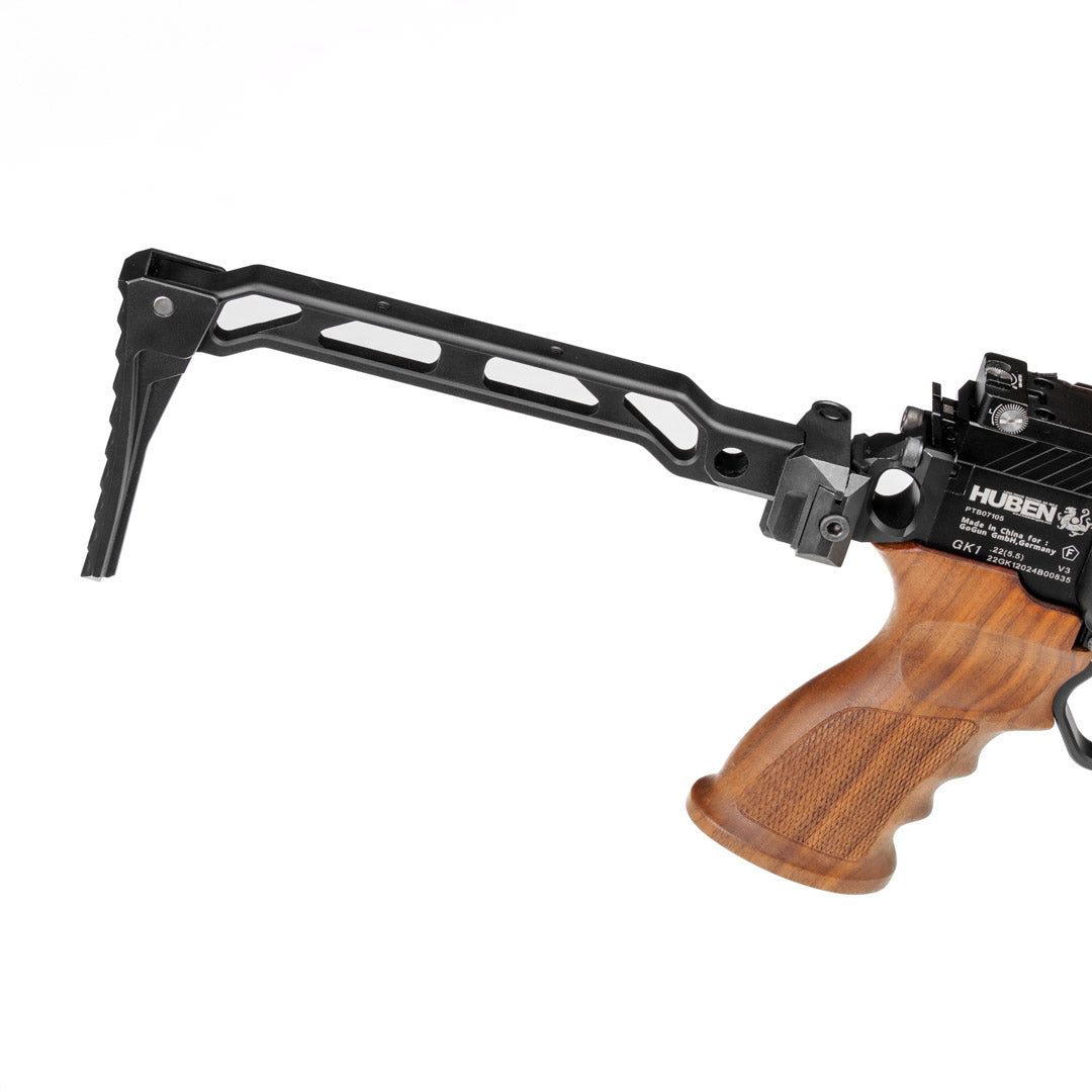 Schulterstütze Huben GK1 | ALU schwarz eloxiert | klappbar | für weitere Picatinnys