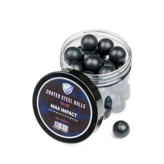 45x COATED STEEL BALLs | 9,9g | Stahlkern mit Kunststoffmantel | 17,3mm | HDR68 | HDS68 | HDX68 | HDB68 | Pistelle X-68 | TC 68| Cal.68