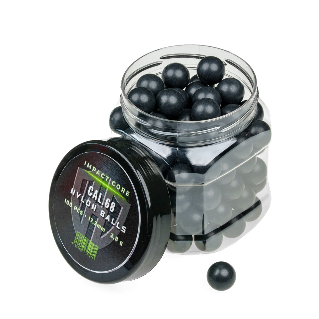 100x NYLON BALLS Cal.68 | IMPACT CORE | HDS68 | HDX68 | Pistelle X-68 | IntruBuster| Hartkunststoff 2,8g