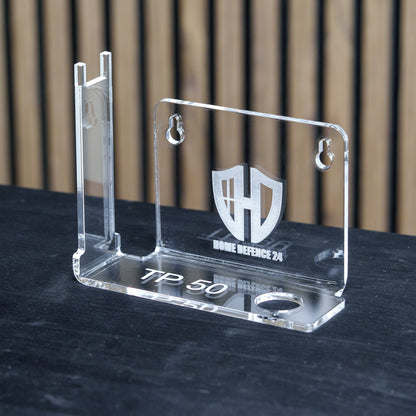 PLEXIGLAS® Wandhalterung / Tischständer für HDR50 | HDP50 | stilvolles Design mit gelasertem Homedefence-Logo