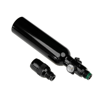 KOMBI | 0,2 LITER HPA Flasche 800 PSI / 1100 PSI + ON/OFF Adapter | SCHWARZ | HPA System | Paintball Markierer | RAM Waffen | FSC Pistol | FSC XP | Valken Milsig M17