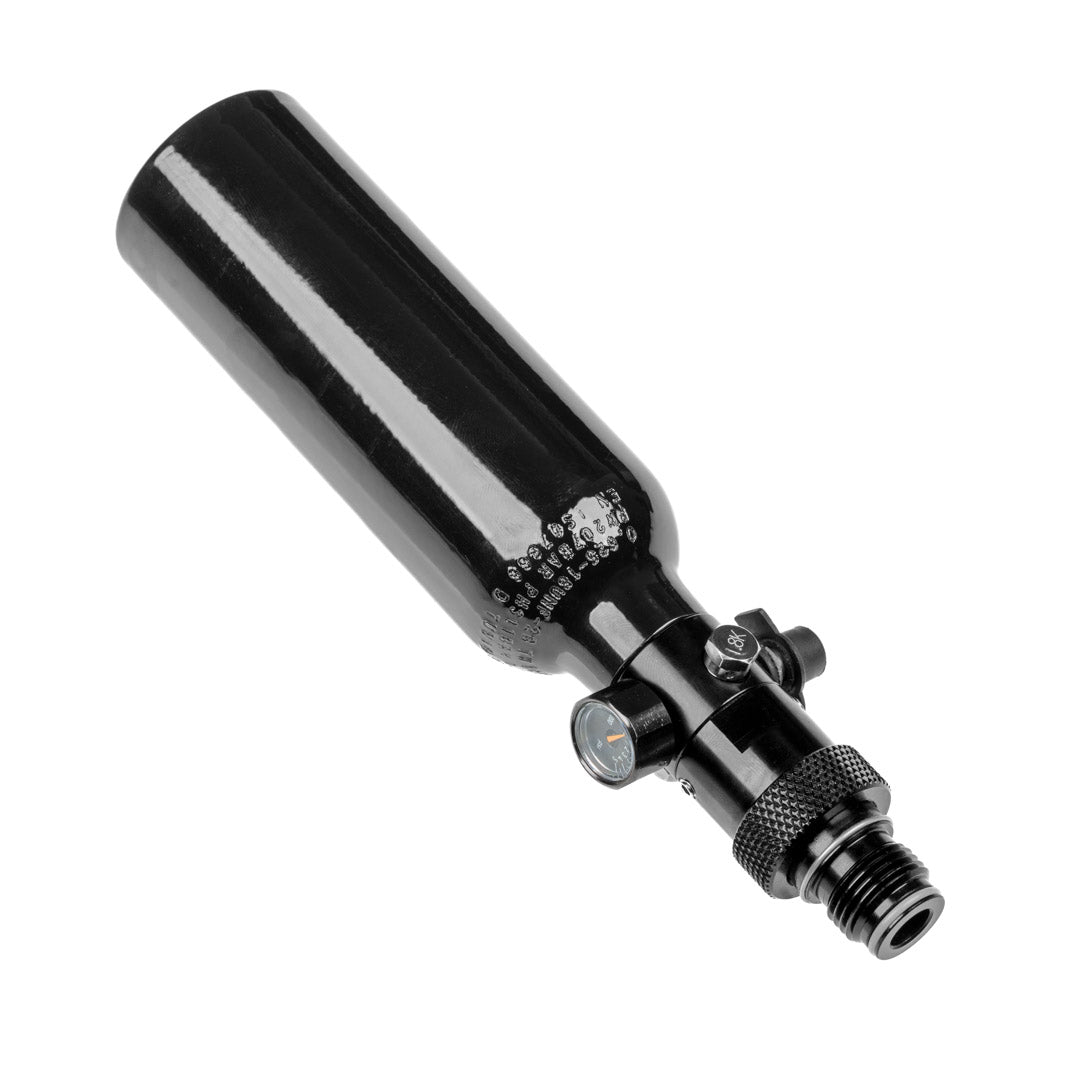 0,16 (9ci) LITER Flasche inkl. 850 or 1100 PSI On/Off Slide Valve Air Tank Regulator | 5/8 Gewinde |3000 PSI | Umarex T4E | FSC | FSC XP | Valken | Pistelle X-68