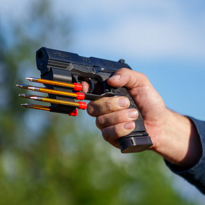 BUNDLE | ARROW HOLDER  | Pfeilhalter + 6 Arrows | ROT oder Schwarz | Walther PPQ M2 | T4E TPM1 | PDP Compact 4