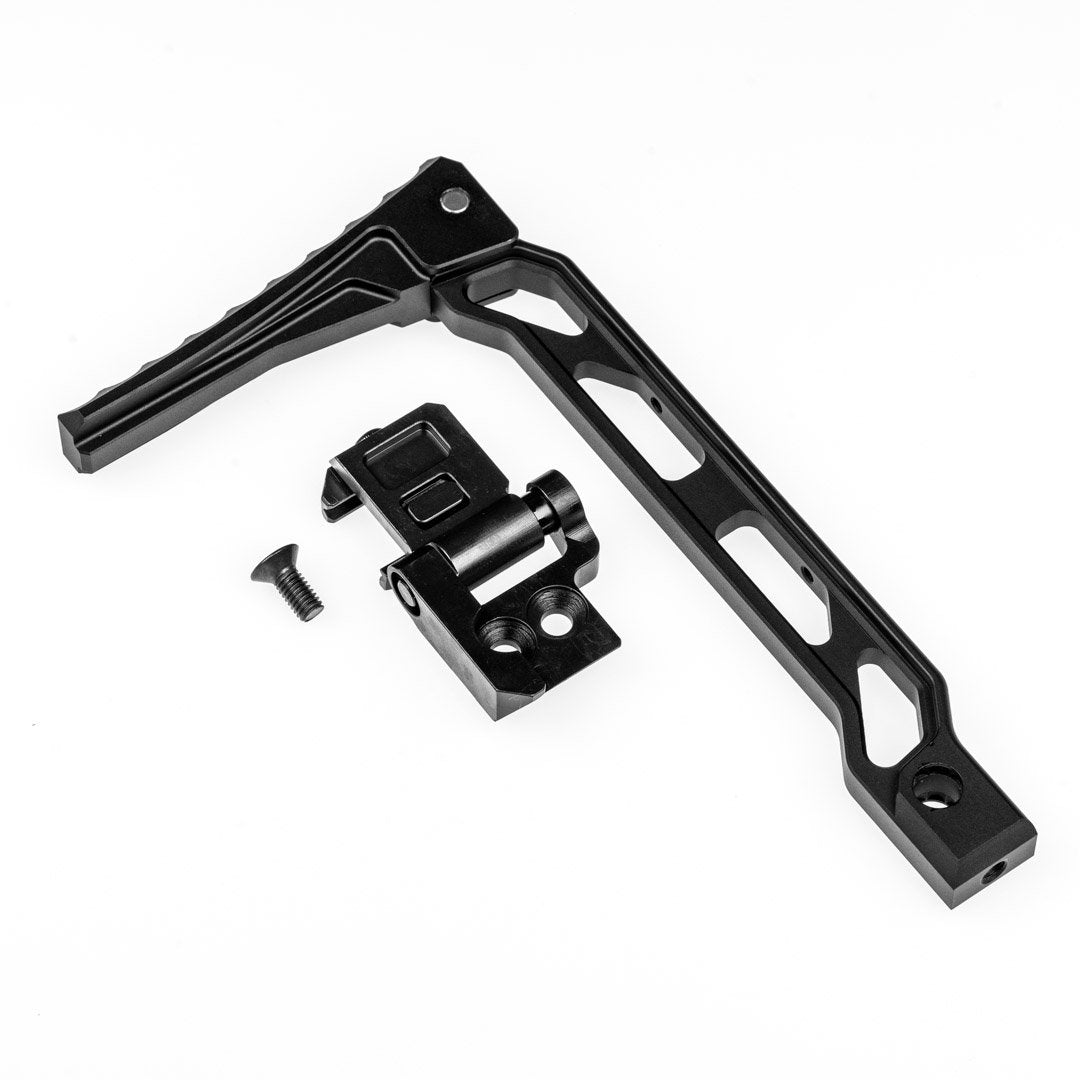 Bundle – RED DOT SIGHT MOUNT Schiene + Buttstock Adapter + Schulterstütze | CNC ALU | schwarz eloxiert | Huben GK1 | RMR 3.0 | Doctor | RMSc