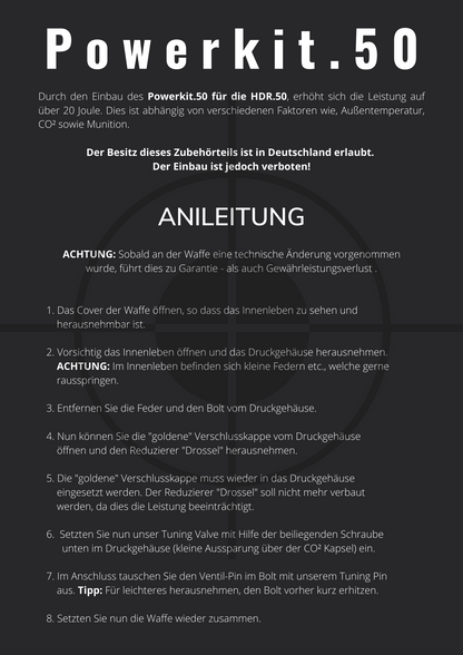 Powerkit.50 V2 for HDR50 + GEN.2 | 7,5j Version Exportventil | Maximale Power | 20-30J