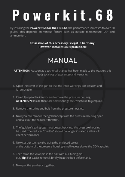 NEW ! ! Powerkit.68 for HDR68 | GOLD anodized | export valve | V2A | 30y+