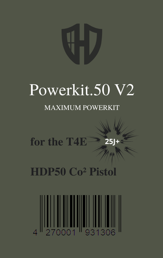 Powerkit.50 V2 til HDP50 | RØD ANODISERET | eksportventil | Maksimal effekt 7,5j - 25j+